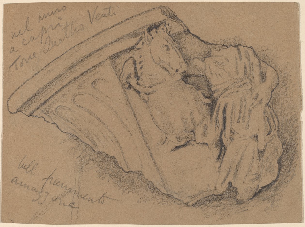Skiss av ett fragment från en vägg i Capri av Elihu Vedder