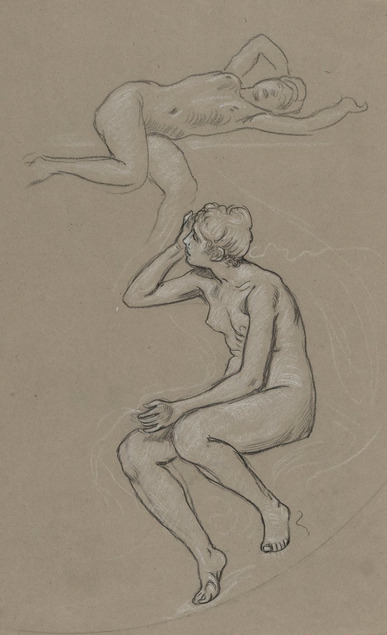Studier för Figure of Spring av Elihu Vedder