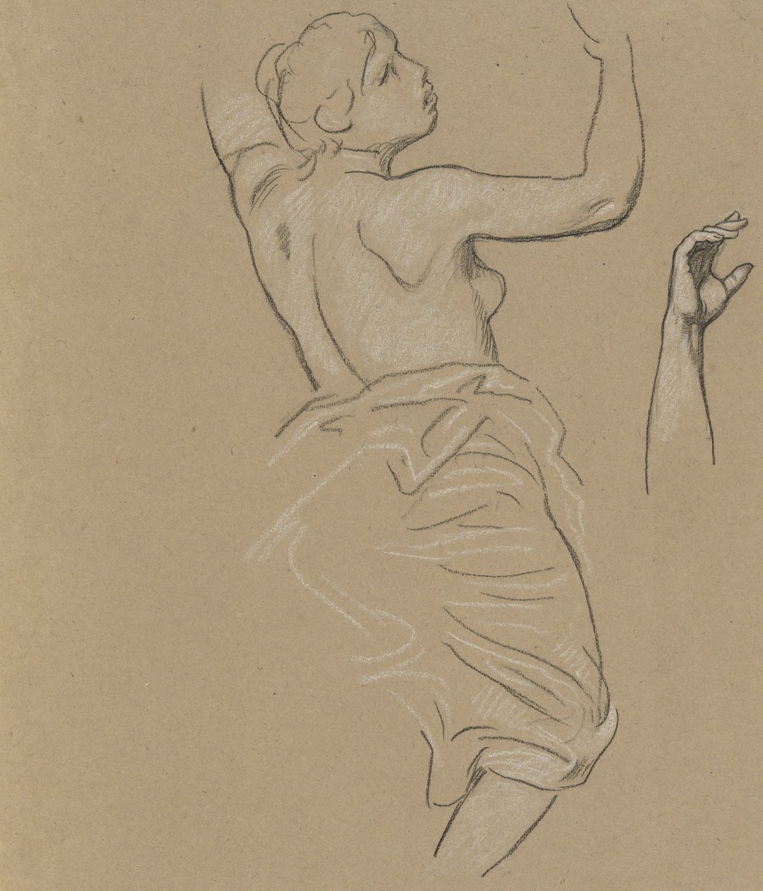 Studie för Figure of Autumn av Elihu Vedder