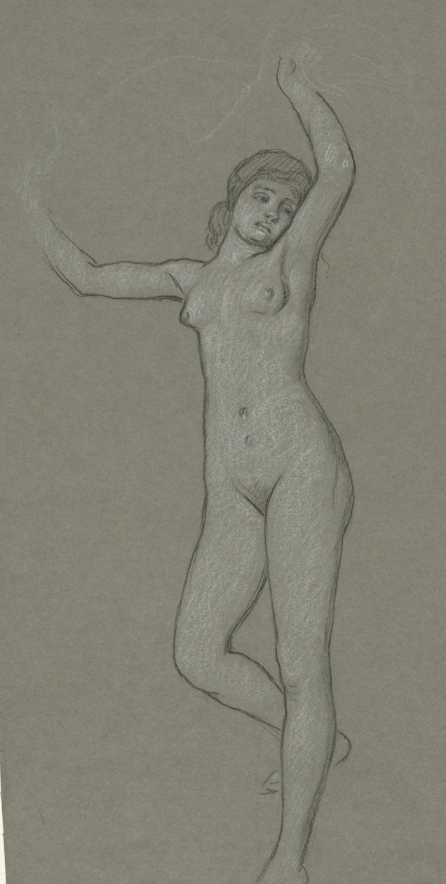 Studie för Figure of Luna av Elihu Vedder