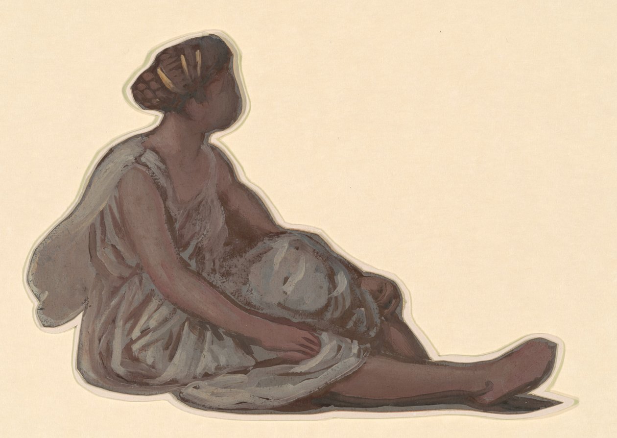 Studie för "Greek Girls Bathing" av Elihu Vedder