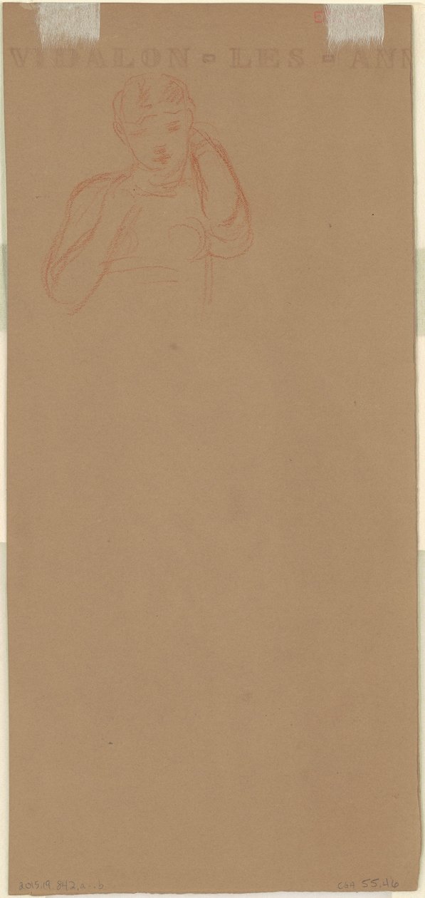 Studie för "Greek Girls Bathing" [verso] av Elihu Vedder
