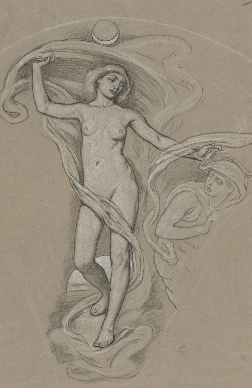 Studie till Luna av Elihu Vedder