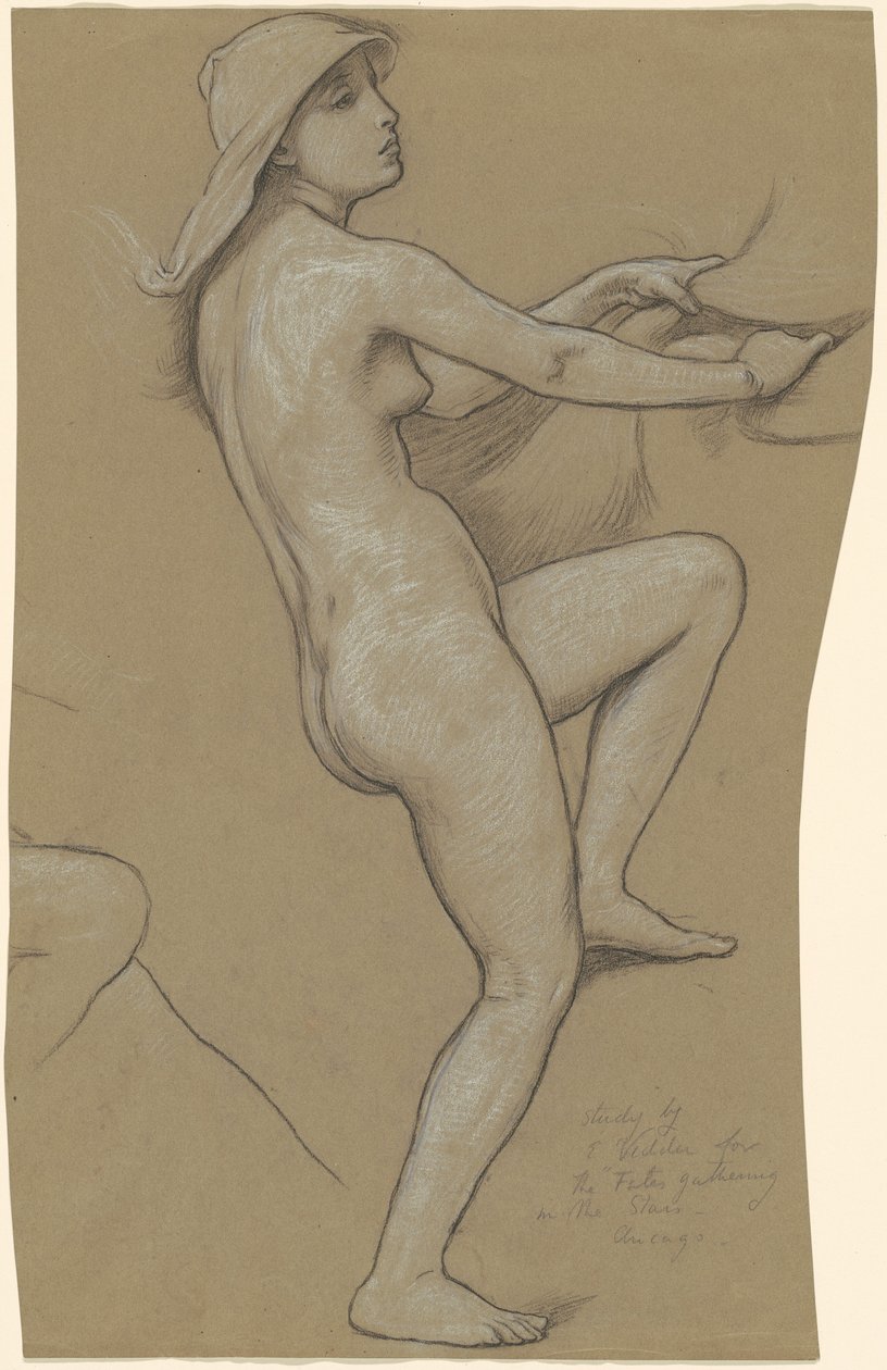 Studie för "The Fates Gathering in the Stars" av Elihu Vedder