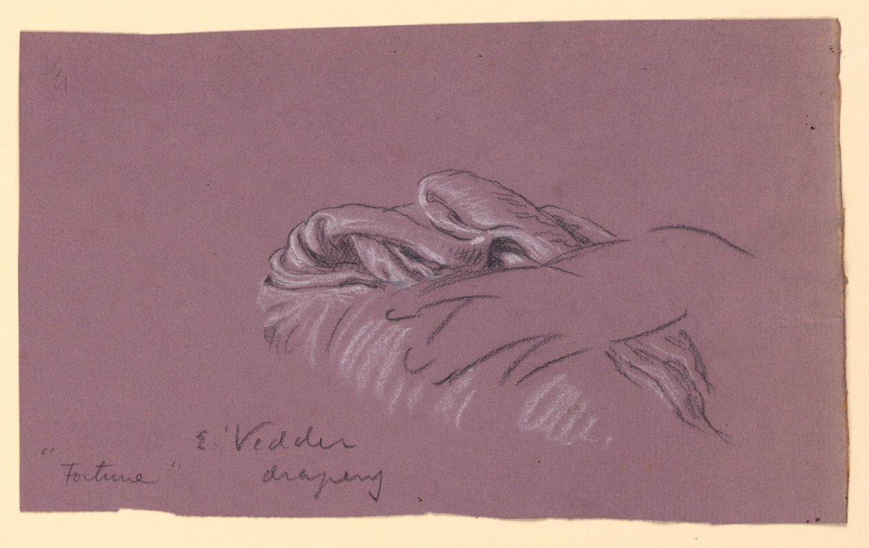 Studie av Draperi av "Fortune" av Elihu Vedder