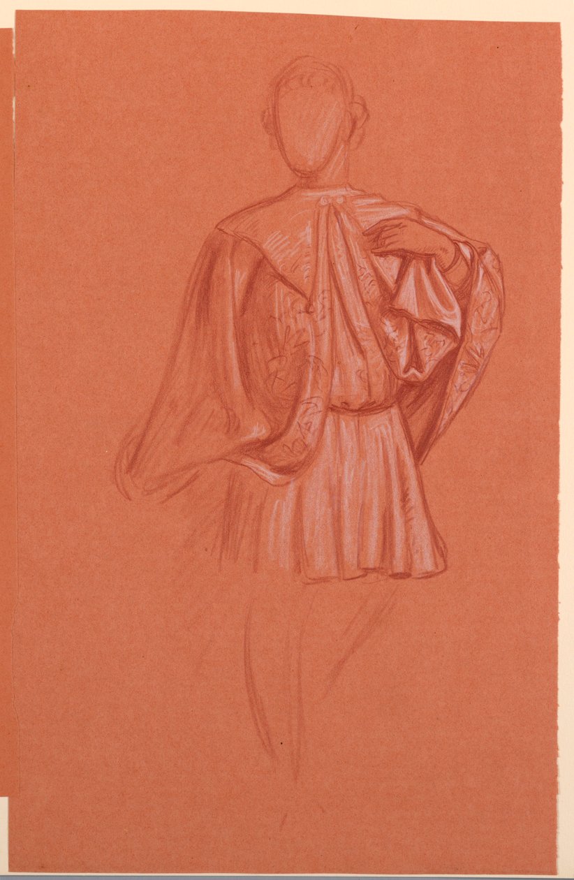 Studie av en kostymklädd figur av Elihu Vedder