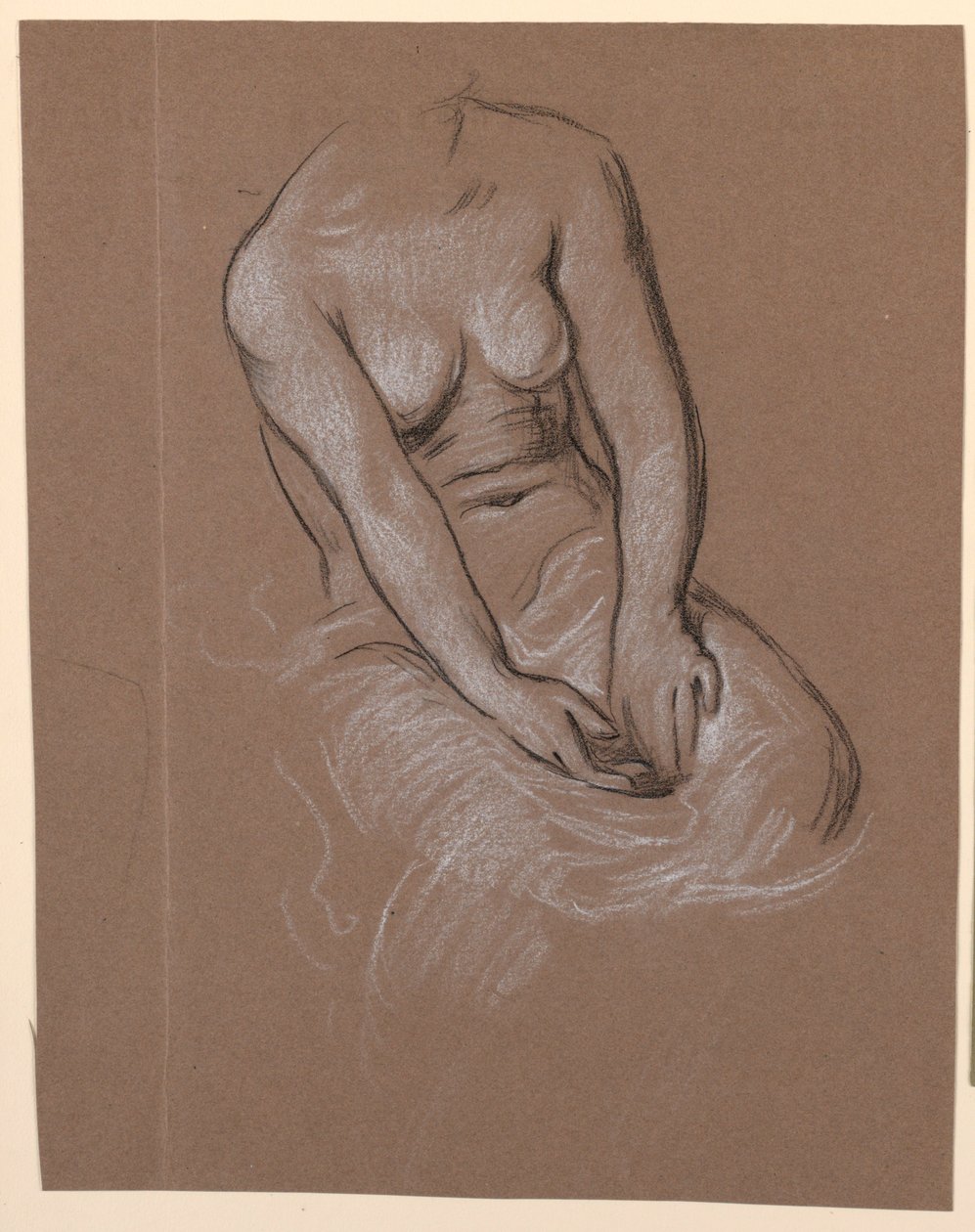 Studie av kvinnlig modell av Elihu Vedder