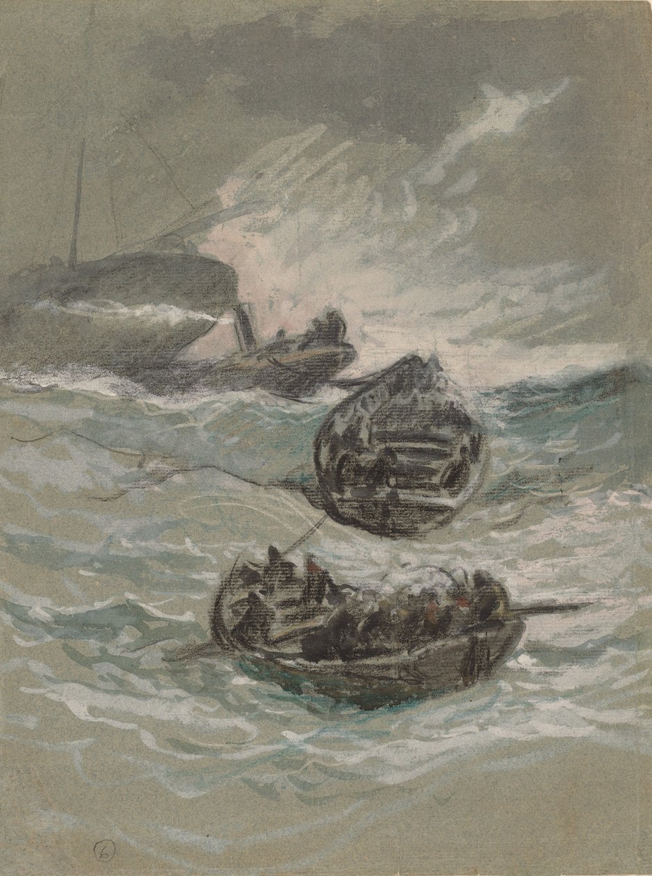 Skeppsbrottet, ca. 1880. av Elihu Vedder