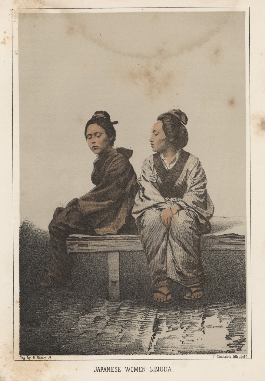 Japanska kvinnor, Simoda, 1855 av Eliphalet Brown