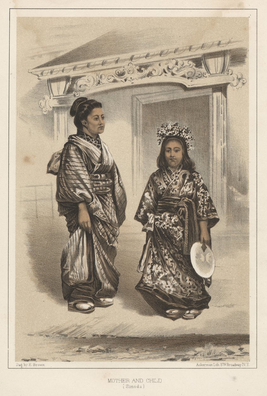 Mor och barn (Simoda), 1855 av Eliphalet Brown