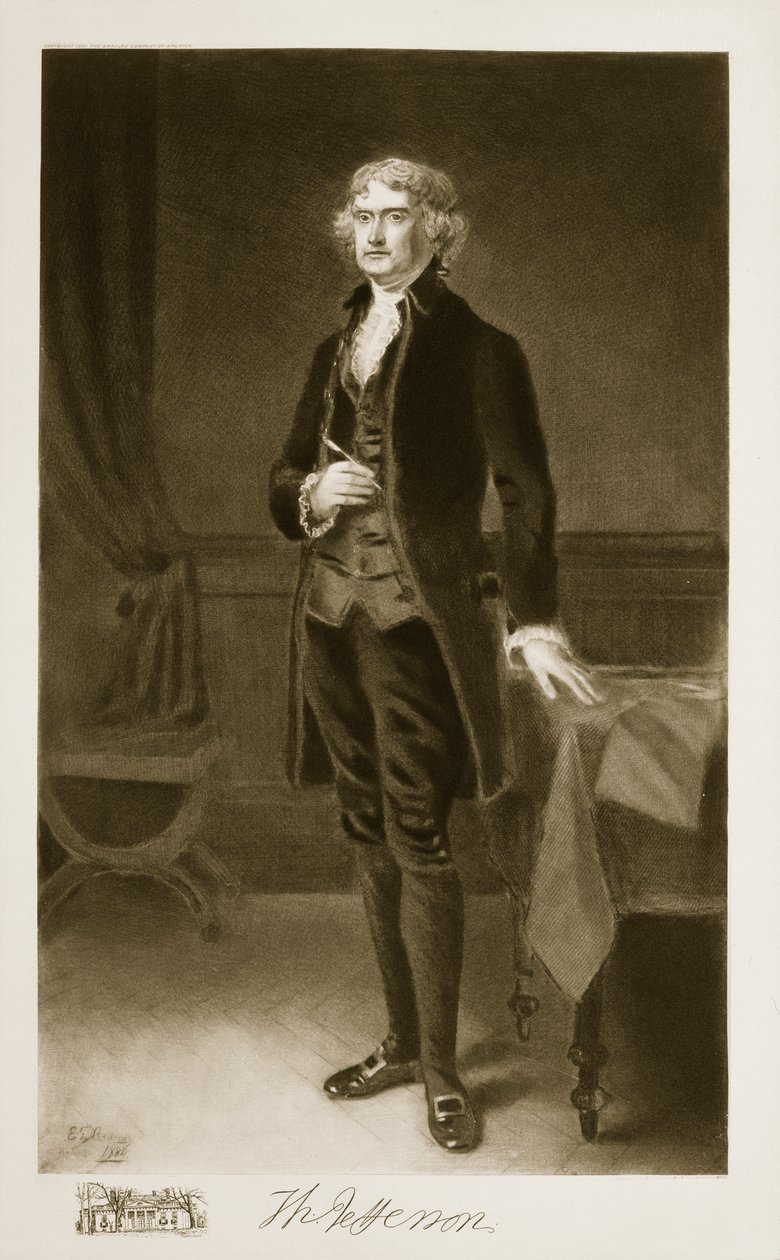 Thomas Jefferson, USA:s tredje president, 1884, pub. 1901 (fotogravyr) av Eliphalet Frazer Andrews