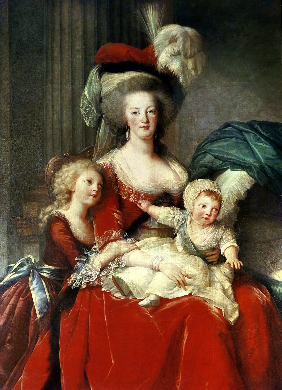 Marie-Antoinette (1755-93) och hennes fyra barn, 1787 (uppgift om 3822) av Elisabeth Louise Vigee Lebrun