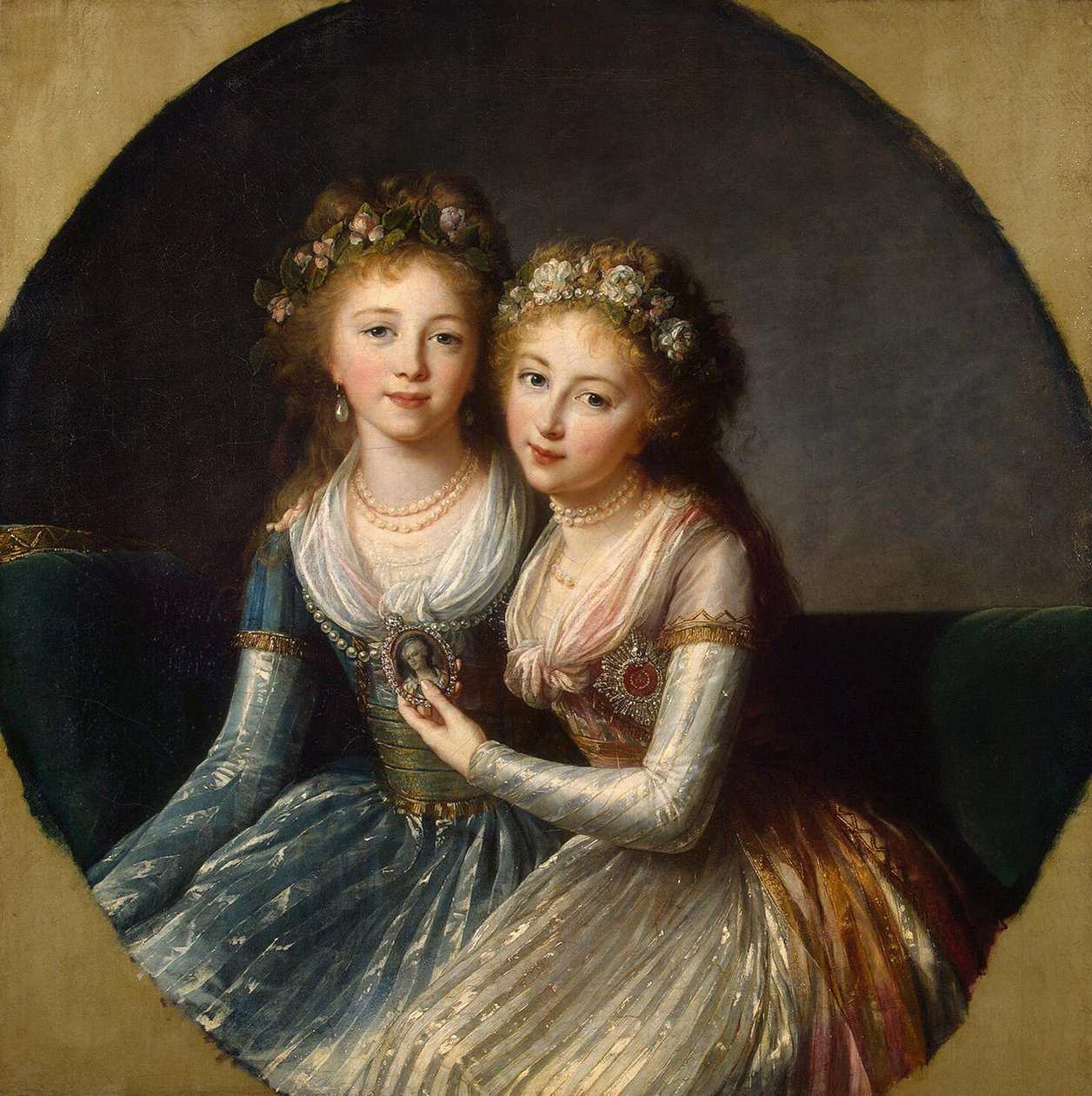 Porträtt av storhertiginnorna Alexandra Pavlovna och Elena Pavlovna av Ryssland, 1796 av Elisabeth Louise Vigee Lebrun