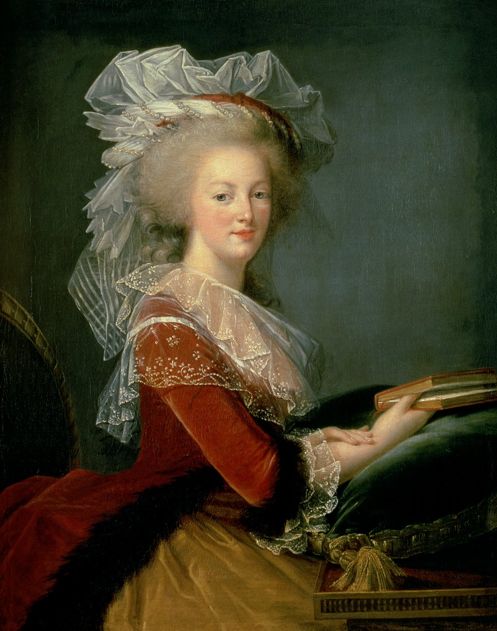 Porträtt av Marie Antoinette (1755-93) (olja på duk) av Elisabeth Louise (studio of) Vigee Lebrun