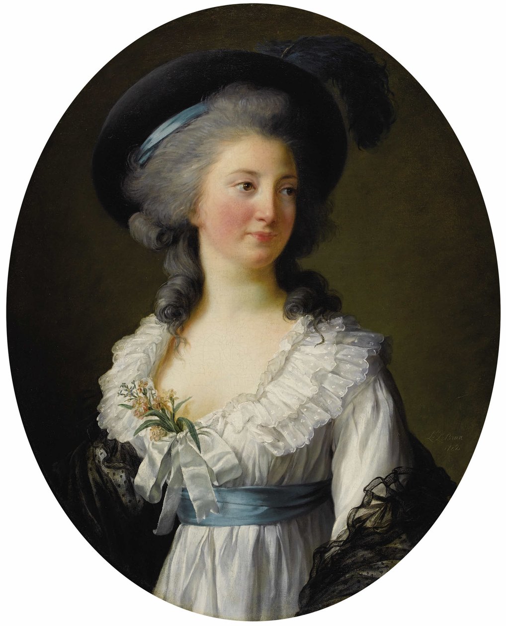 Franska: Portrait de Madame de Moreton, La Comtesse de Moreton de Chabrillan Porträtt av Madame de Moreton, Comtesse de Chabrillan, felidentifierad med Izabela Czartoryska av Élisabeth Louise Vigée Le Brun