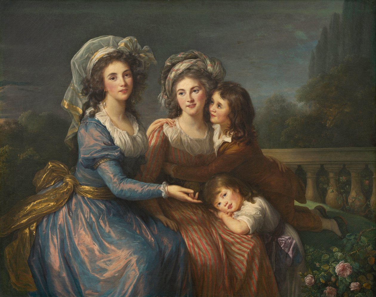 Markisinnan de Pezay och markisinnan de Rougé med sina söner Alexis och Adrien av Élisabeth Louise Vigée Le Brun