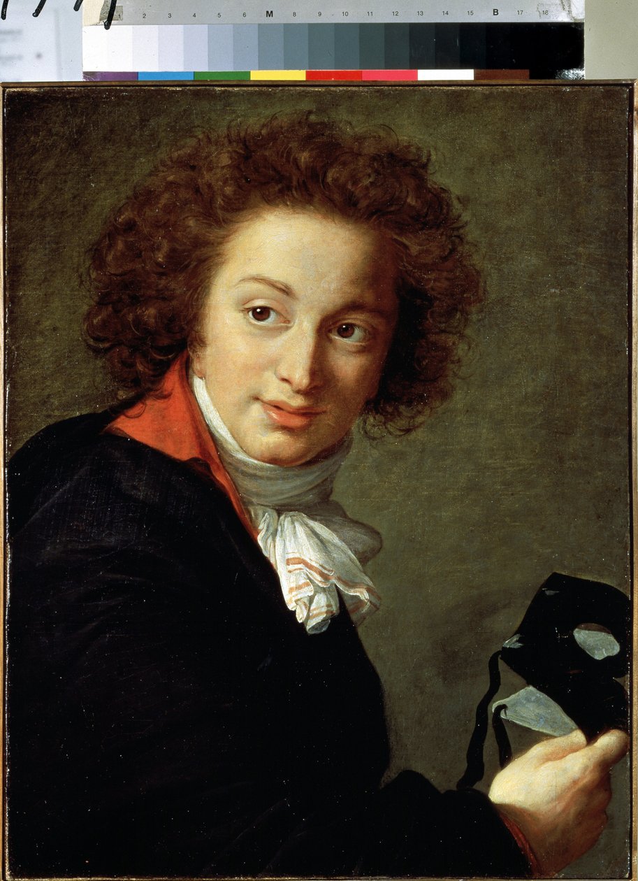 Porträtt av greve Grigory Chernyshov med mask. Målning av Marie Louise Elisabeth Vigee Lebrun (1755-1842). Olja på duk, 56 x 44 cm av Elisabeth Louise Vigee Lebrun
