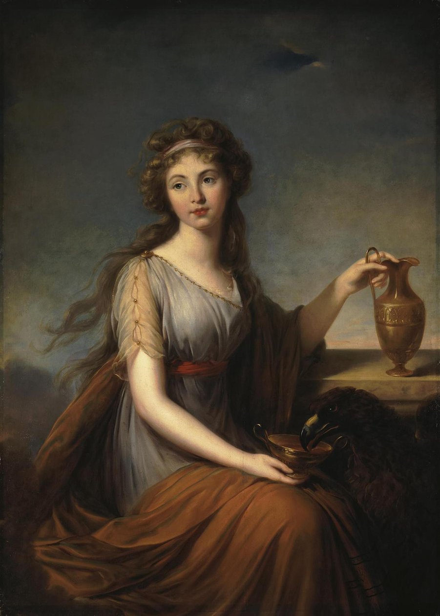 Porträtt av Anna Pitt, som Hebe av Elisabeth Louise Vigee Lebrun