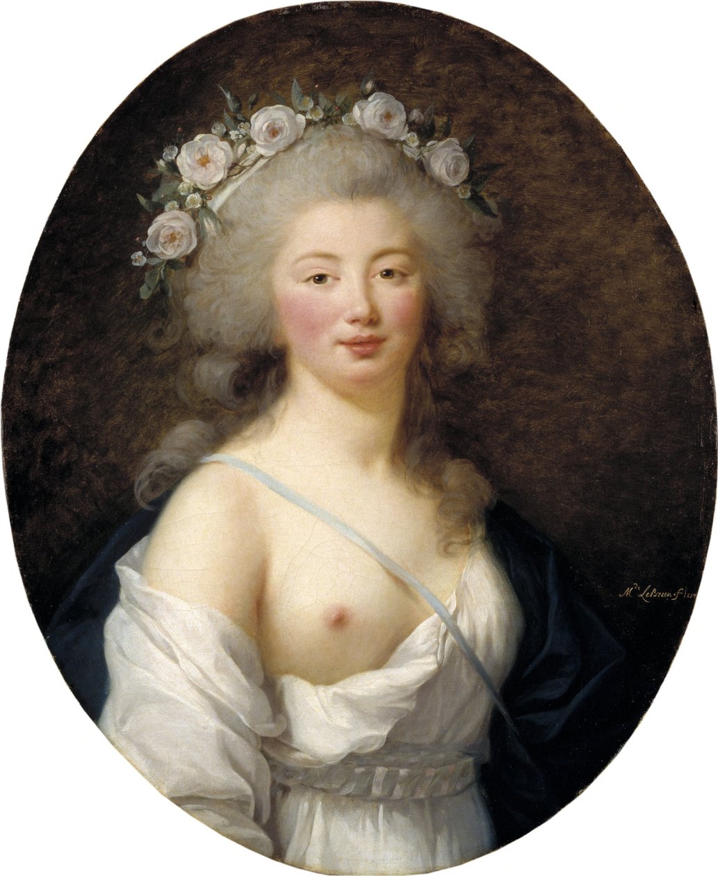 Porträtt av en ung dam som Flora av Elisabeth Louise Vigee-Lebrun