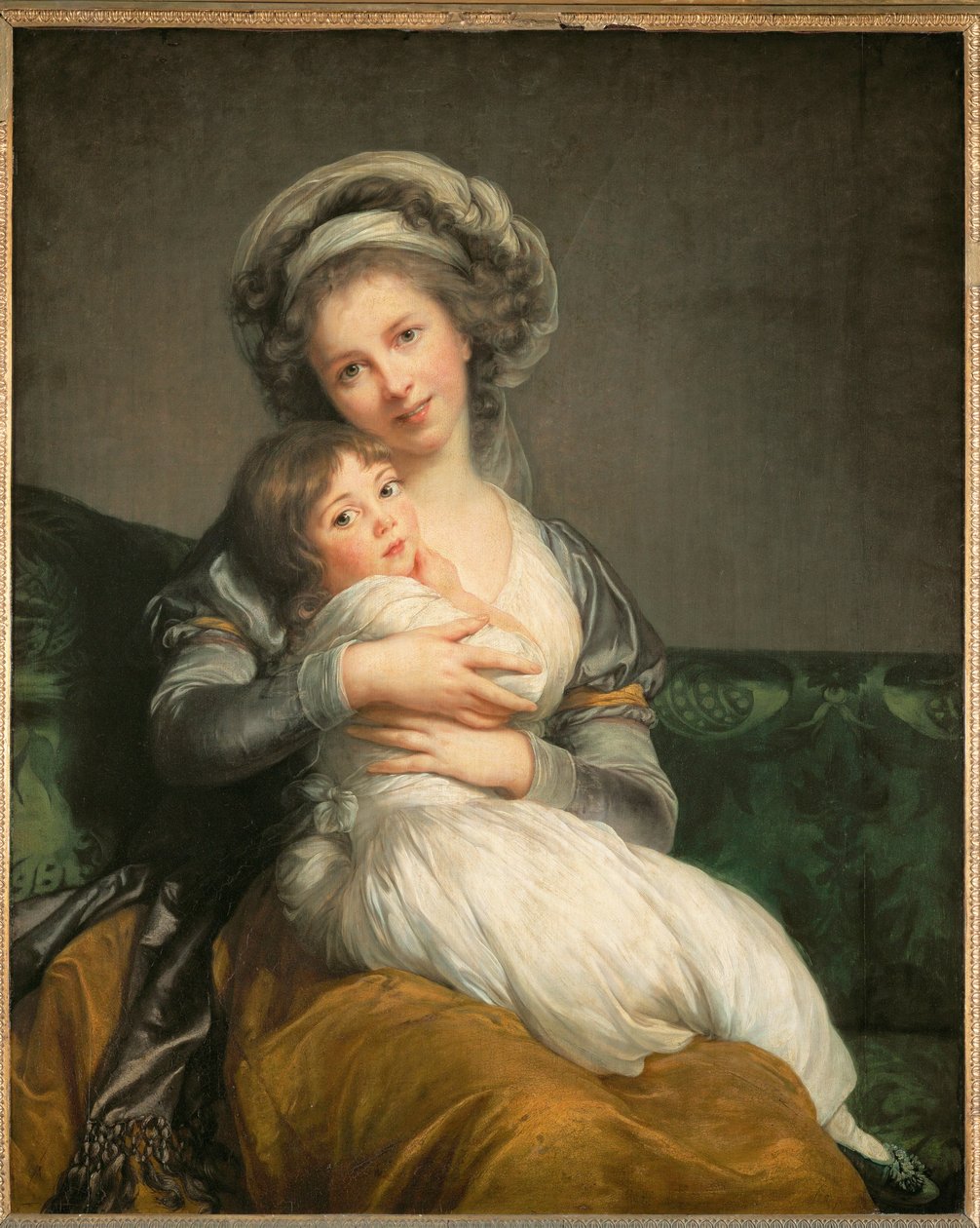 Vigee-Le Brun, självporträtt, och hennes dotter Julie ... av Elisabeth Louise Vigee-Lebrun