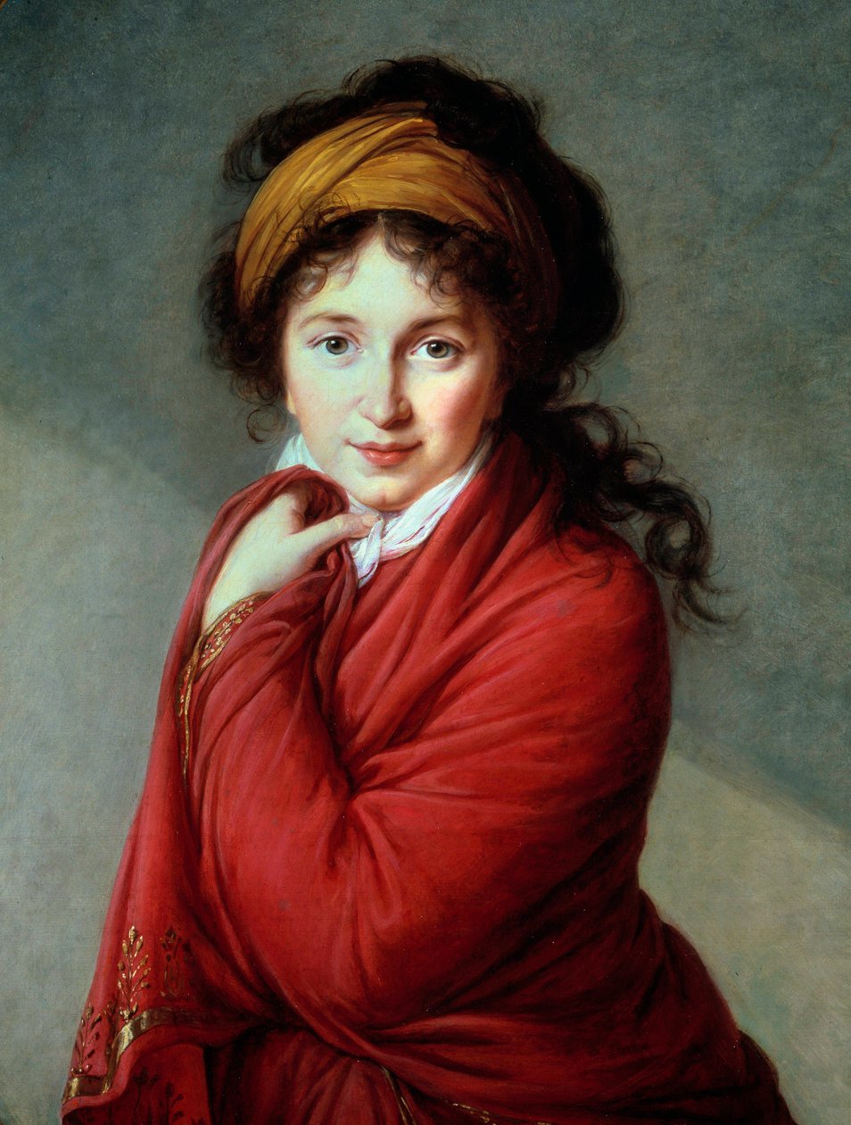 Porträtt av grevinnan Nathalie Golovine (Varvara Nikolaevna Golovina) (1724-1767) Målning av Marie Elisabeth Louise Vigee Le brun (eller Vigee-Lebrun eller Vigee Lebrun) (1755-1842) 1800-tal Privatsamling - Porträtt av grevinnan (17 Golovine) av Elisabeth Louise Vigee Lebrun