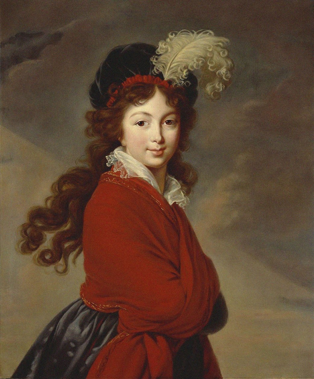 Porträtt av hertiginnan Anna Feodorovna av Ryssland 1781-1860, prinsessan Juliane av Saxe-Coburg-Saalfeld, av Elisabeth Louise Vigee Lebrun