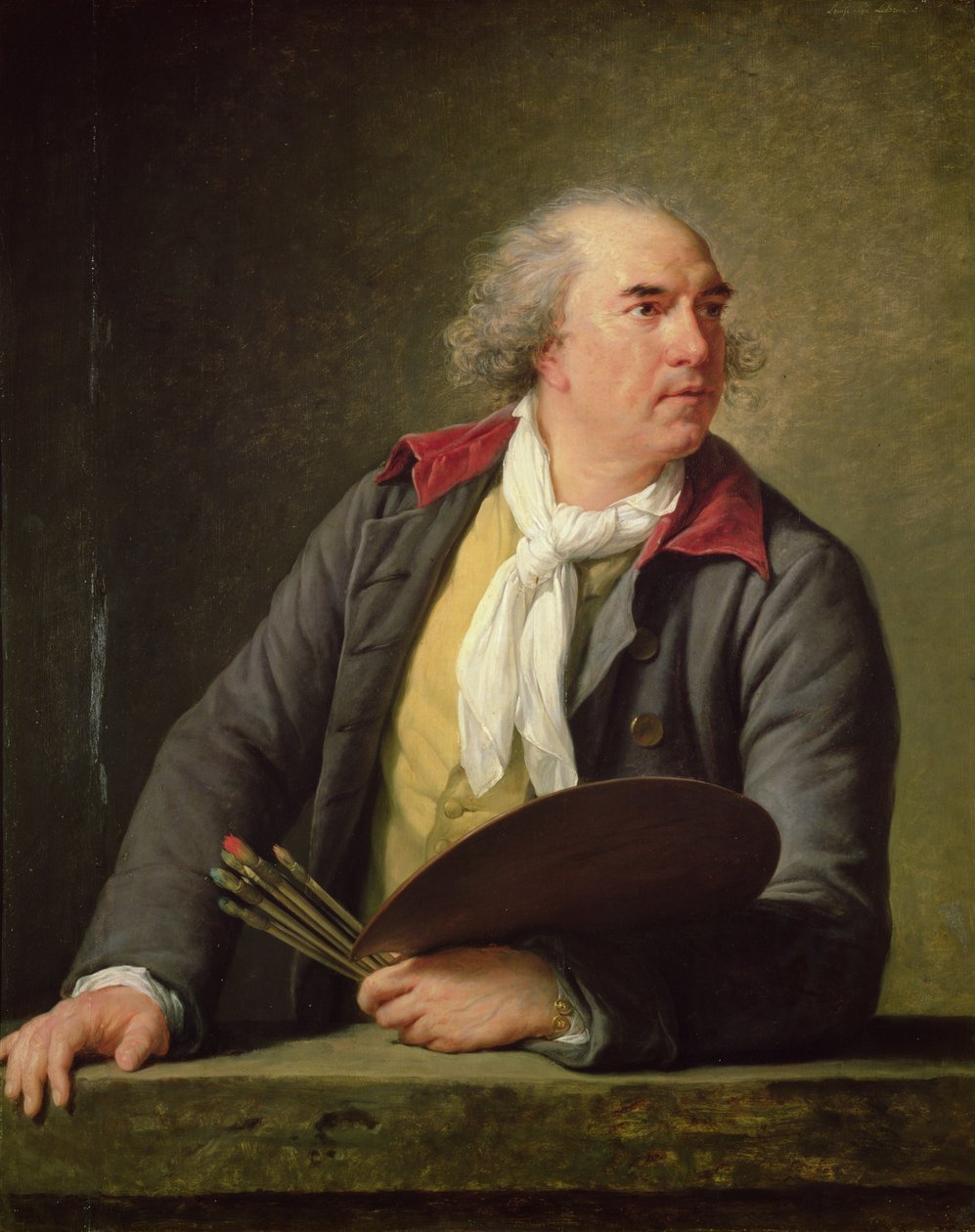 Porträtt av Hubert Robert (1733-1808) 1788 (olja på panel) av Elisabeth Louise Vigee Lebrun