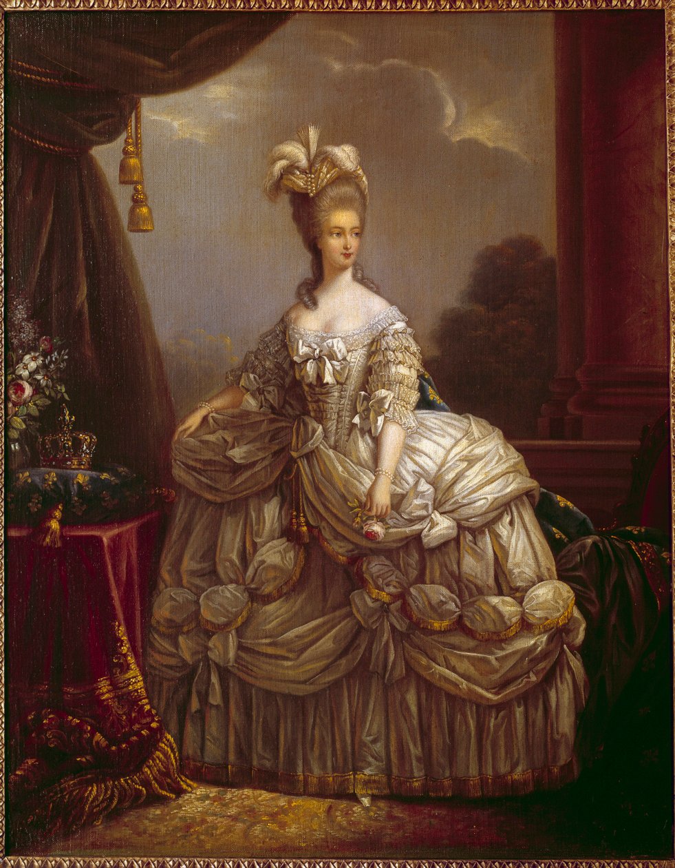 Porträtt av Marie Antoinette av Lorraine Habsburg (1755-1793) Frankrikes drottning Målning av Marie Elisabeth Louise Vigee Le brun (eller Vigee-Lebrun eller Vigee Lebrun) (1755-1842) 1700-talets Compiegne, musee national du chateau av Elisabeth Louise Vigee Lebrun