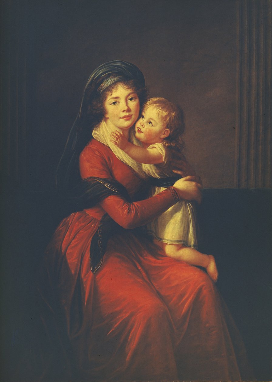 Porträtt av prinsessan Alexandra Golitsyna med sin son Pjotr, 1794 av Elisabeth Louise Vigee Lebrun