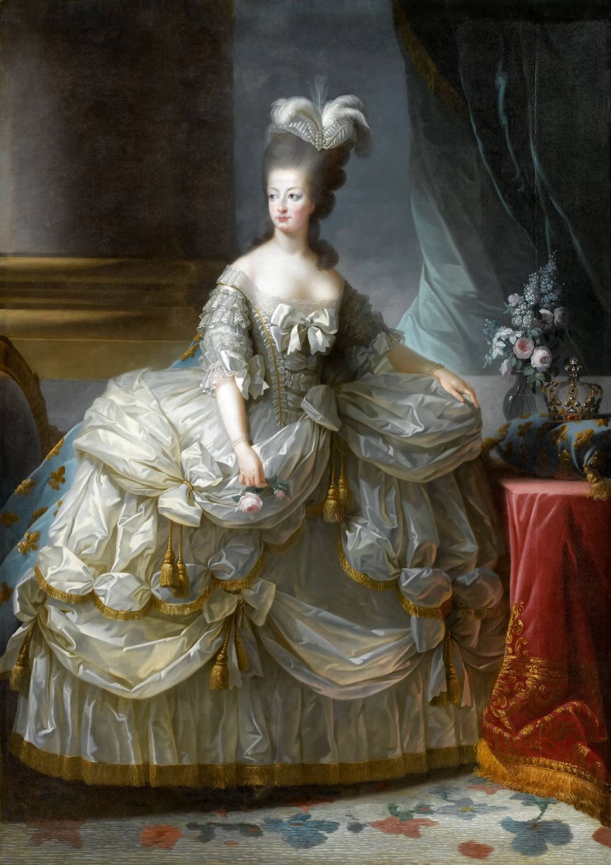 Porträtt av drottning Marie Antoinette av Frankrike 1755-1793 av Elisabeth Louise Vigee Lebrun