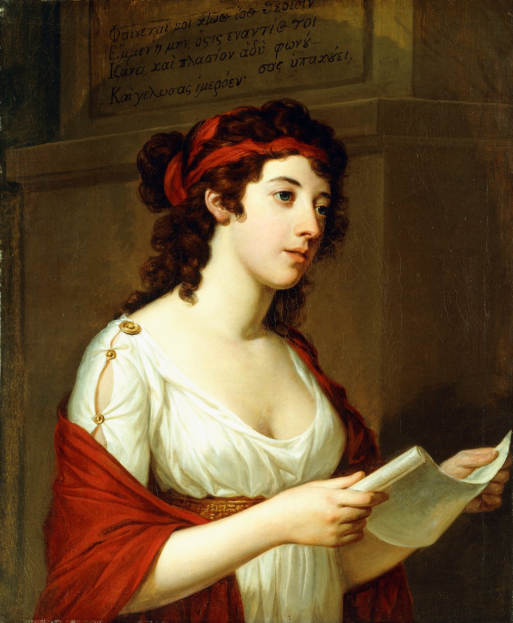 Porträtt av en dam som Sappho, av Elisabeth Louise Vigee Lebrun