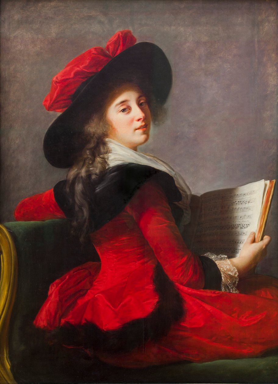 Porträtt av baronessan Crussol, fru till Henri-Charles-Emmanuel de Crussol-Florensac, född Anne Mari av Elisabeth Louise Vigee Lebrun