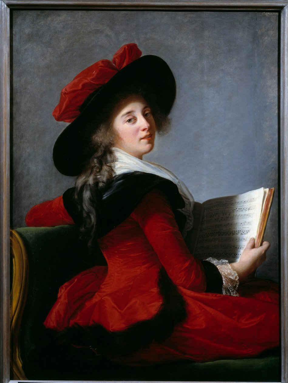 Porträtt av baronessan av Crussol. Målning av Marie Elisabeth Louise Vigee Le brun (eller Vigee-Lebrun eller Vigee Lebrun) (1755-1842) av Elisabeth Louise Vigee Lebrun