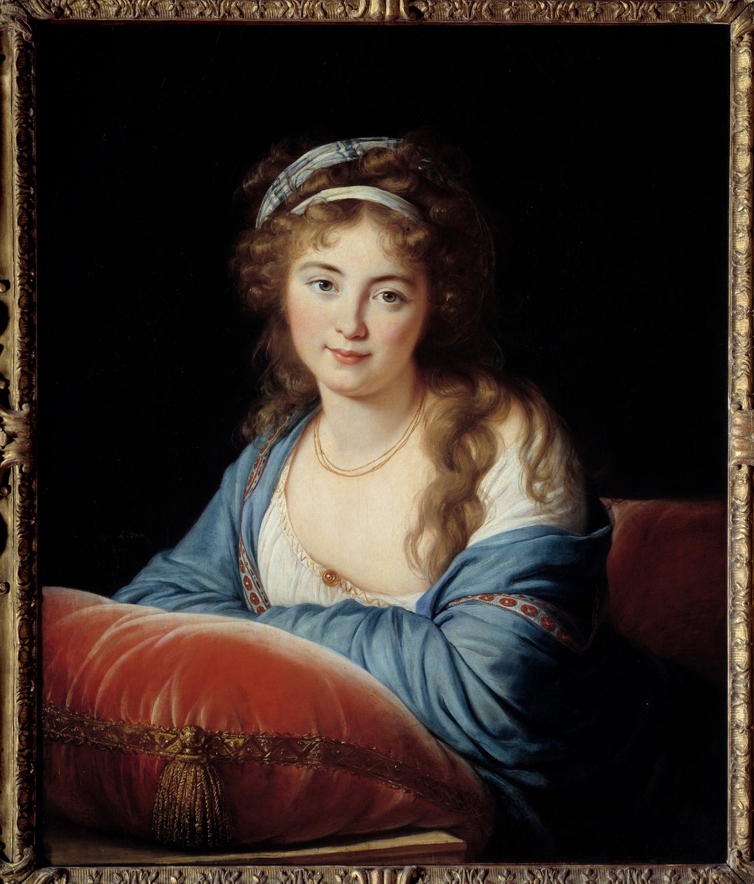 Porträtt av grevinnan Catherine Vassilievna Skavronskaia (1761-1829) Honor av Katarina II av Ryssland Målning av Marie Elisabeth Louise Vigee Le brun (eller Vigee Lebrun eller Vigee Lebrun) (1755-1842) 1796 sön. 0,66x0,8 m - Porträtt av grevinnan av Elisabeth Louise Vigee Lebrun