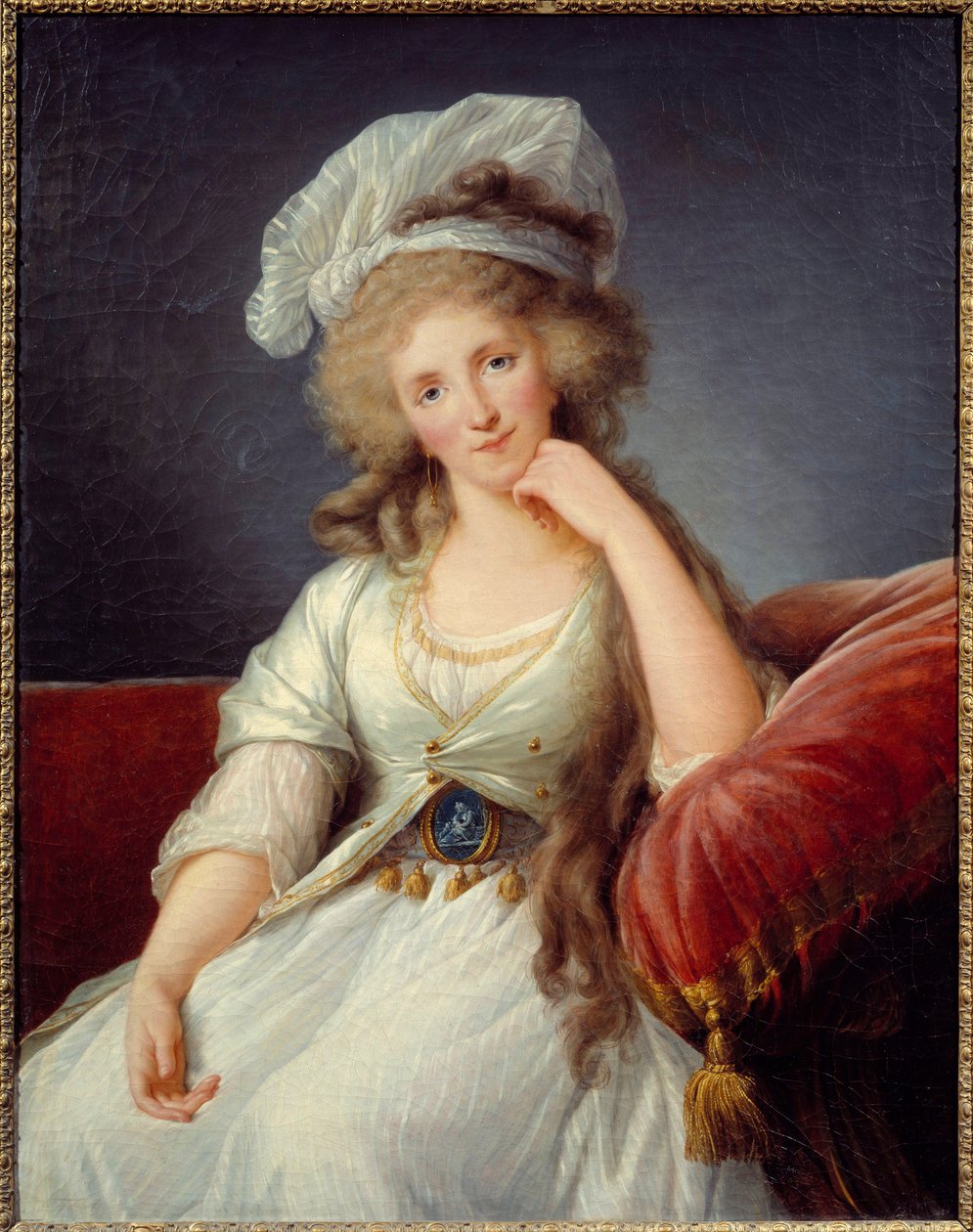 Porträtt av hertiginnan av Orleans, Louise de Bourbon Penthievre (1753-1821) Hustru till Louis Philippe II Joseph hertig av Orleans eller Philippe Egalite (1747-1793) Målning av av Elisabeth Louise Vigee Lebrun