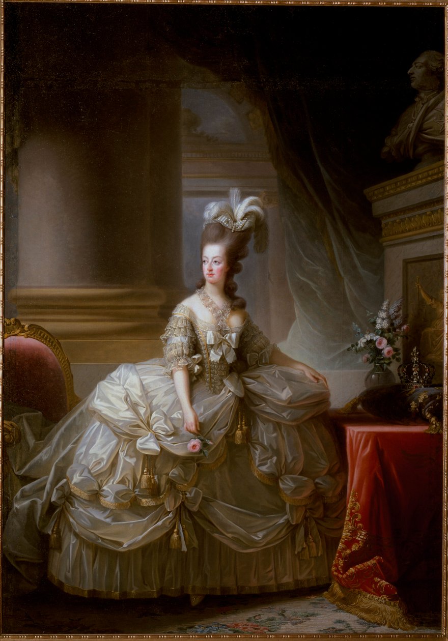 Porträtt av Frankrikes drottning Marie Antoinette av Elisabeth Louise Vigee Lebrun