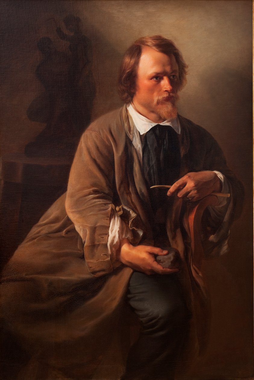 Skulptören Jens Adolf Jerichau, konstnärens make, 1846 av Elisabeth Maria Anna Jerichau Baumann