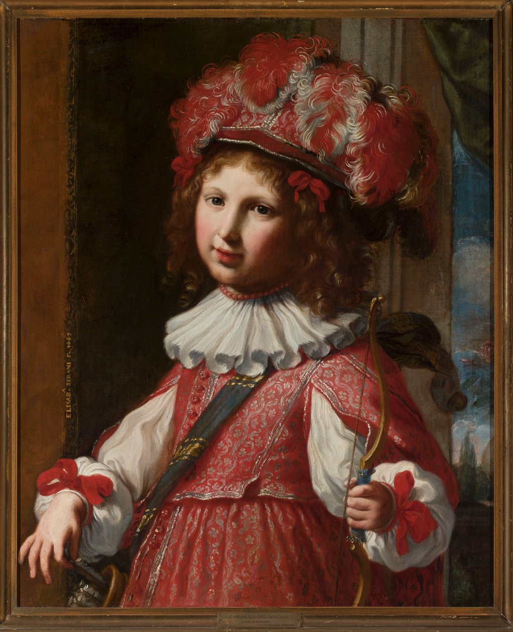 Porträtt av femårige Vincenzo Ranuzzi som Amor av Elisabetta Sirani