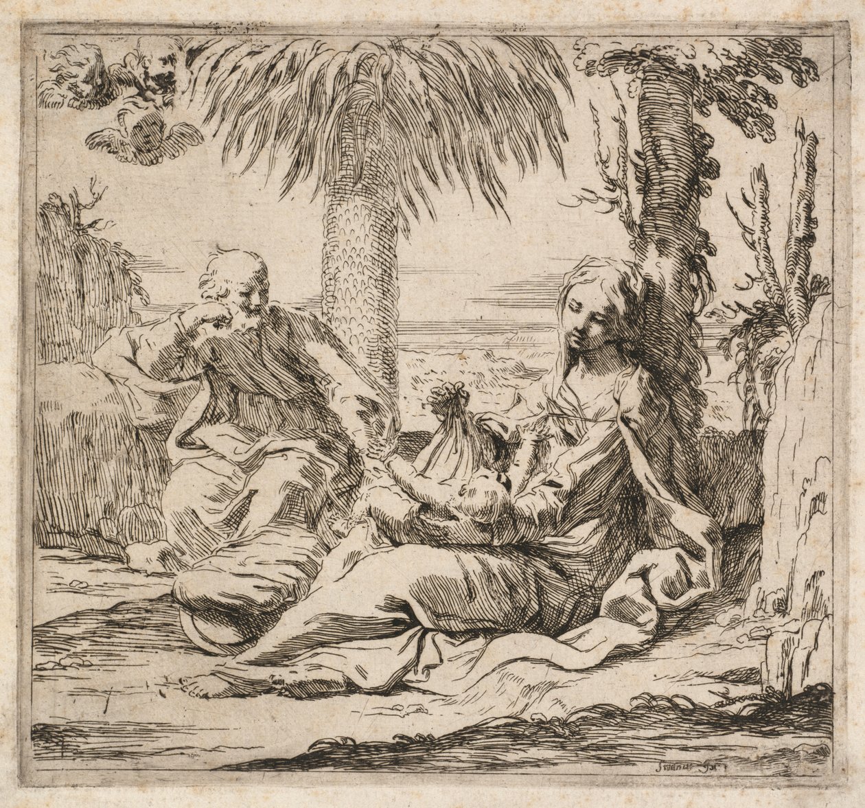 Vila på flyget till Egypten av Elisabetta Sirani