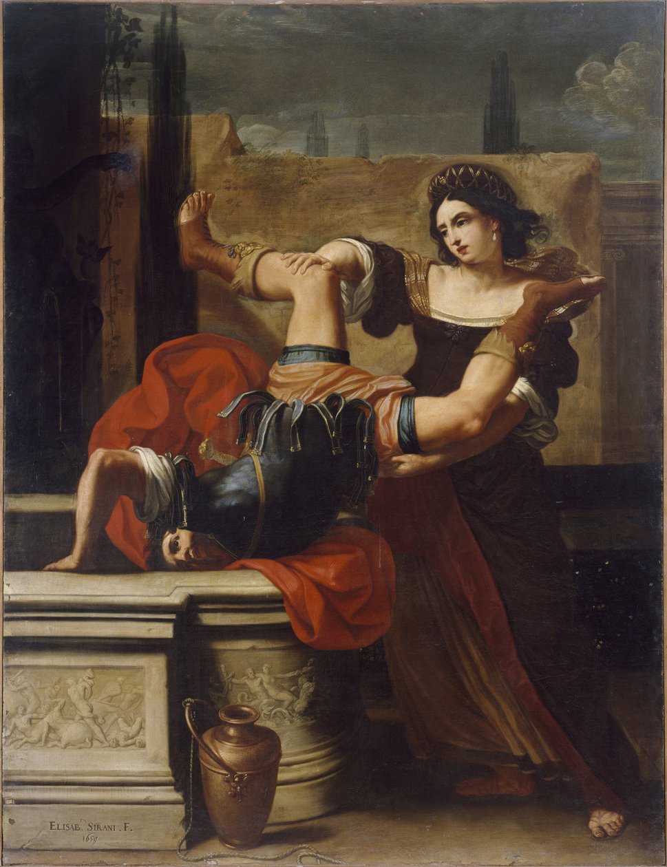 Timocleia dödar den thrakiske kaptenen, av Elisabetta Sirani av Elisabetta Sirani