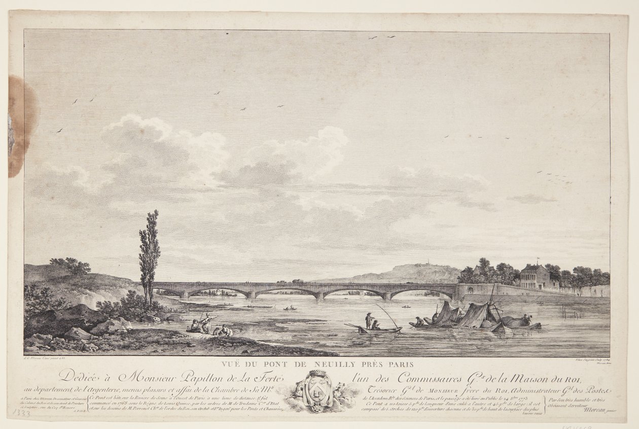 Utsikt över Pont de Neuilly (Utsikt över Pont de Neuilly nära Paris) av Elise Saugrain