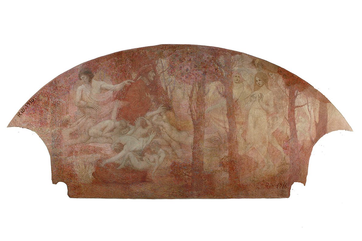 Allegory of Drama - Side panel of the foyer of the Municipal Theater of Rio de Janeiro av Eliseu Visconti