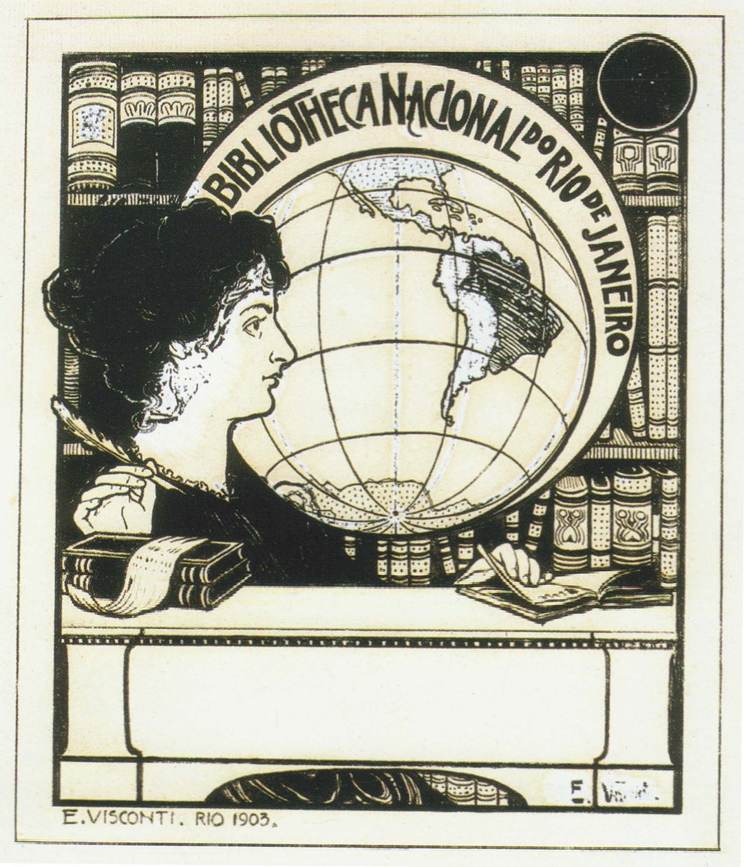 Ex-libris of the National Library of Brazil av Eliseu Visconti