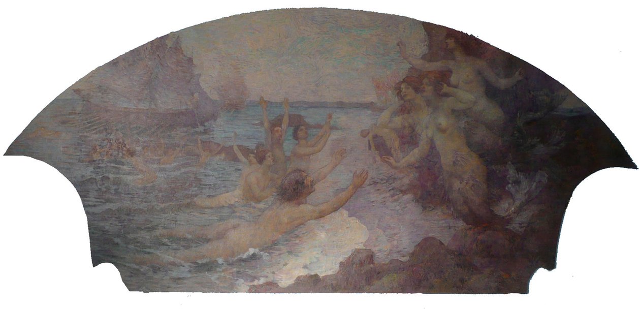 Lyric Arts - Musical Inspiration - Side panel of the foyer of the Municipal Theater of Rio de Janeiro av Eliseu Visconti