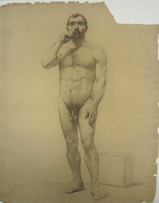 Nude standing male av Eliseu Visconti