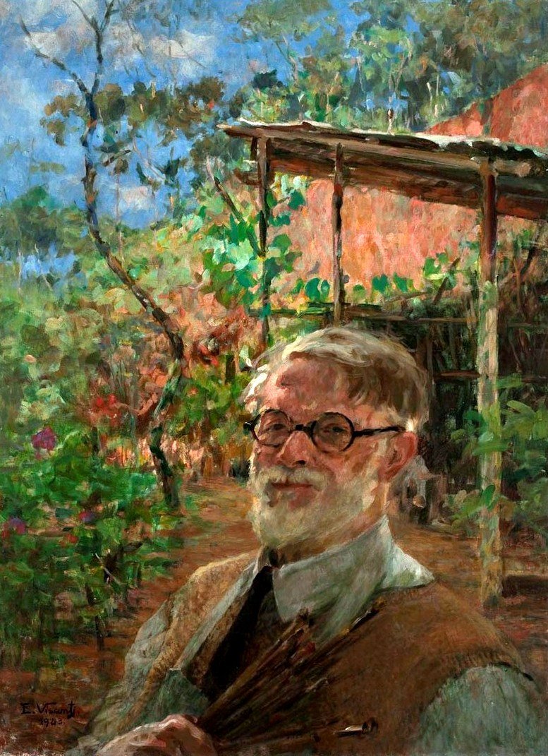 Self-portrait outdoors av Eliseu Visconti