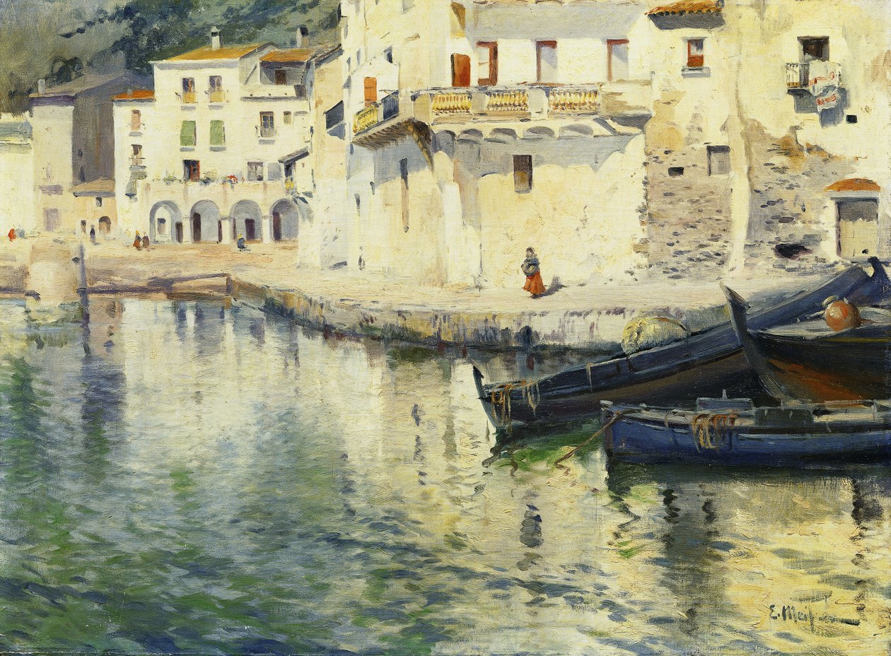 Hamnen i Cadaqués av Eliseu Meifren i Roig