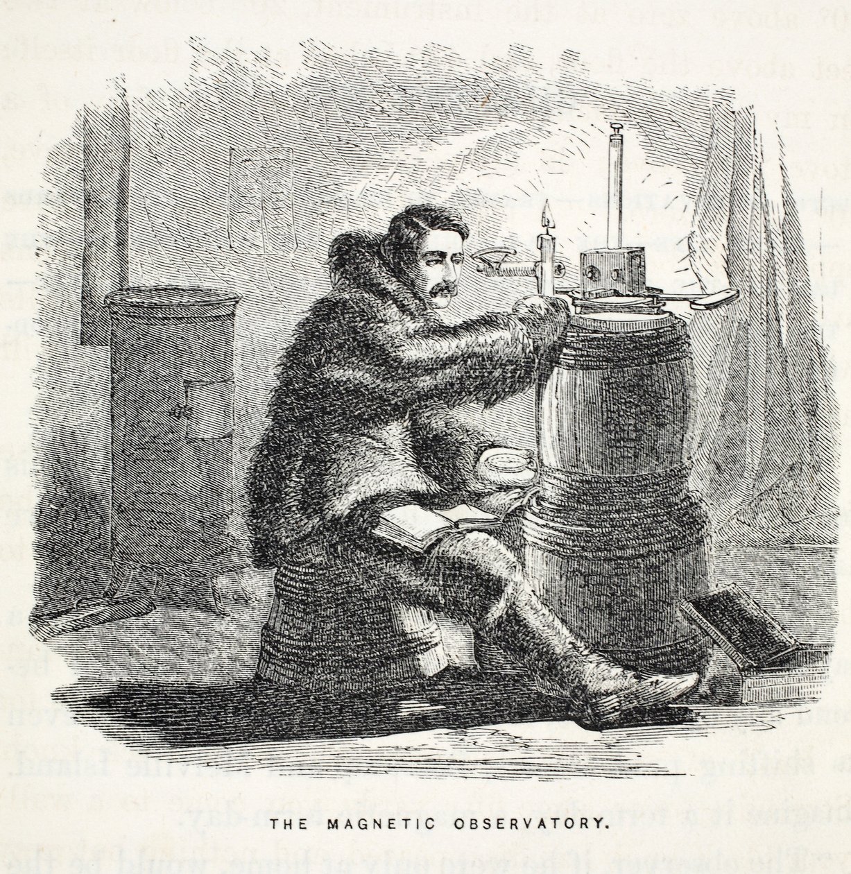 Magnetobservatoriet, illustration från "The second Grinnell Expedition in Search of Sir John Franklin...", 1856. av Elisha Kane