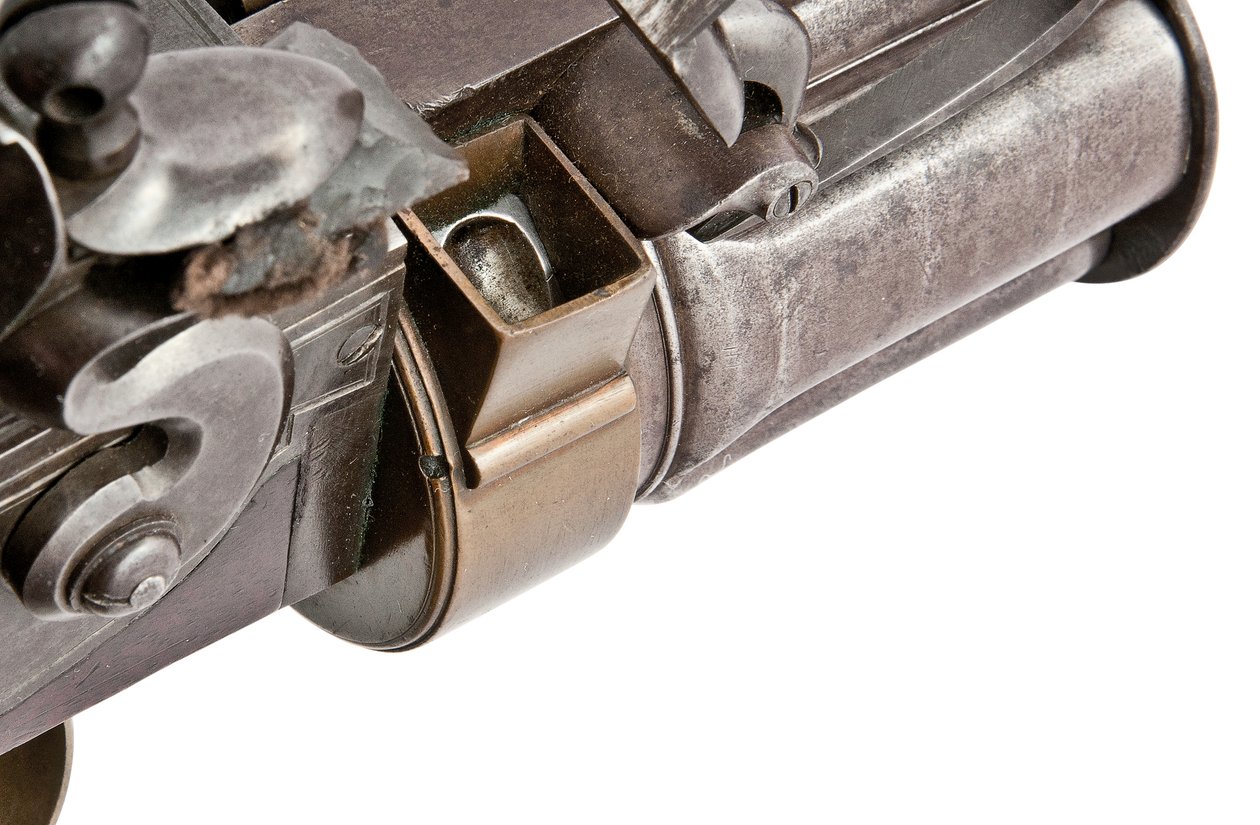 28-håls Collier patent fem-skott handroterat flintlås roterande gevär av militär typ, ca 1819-20 av Elisha Haydon Collier