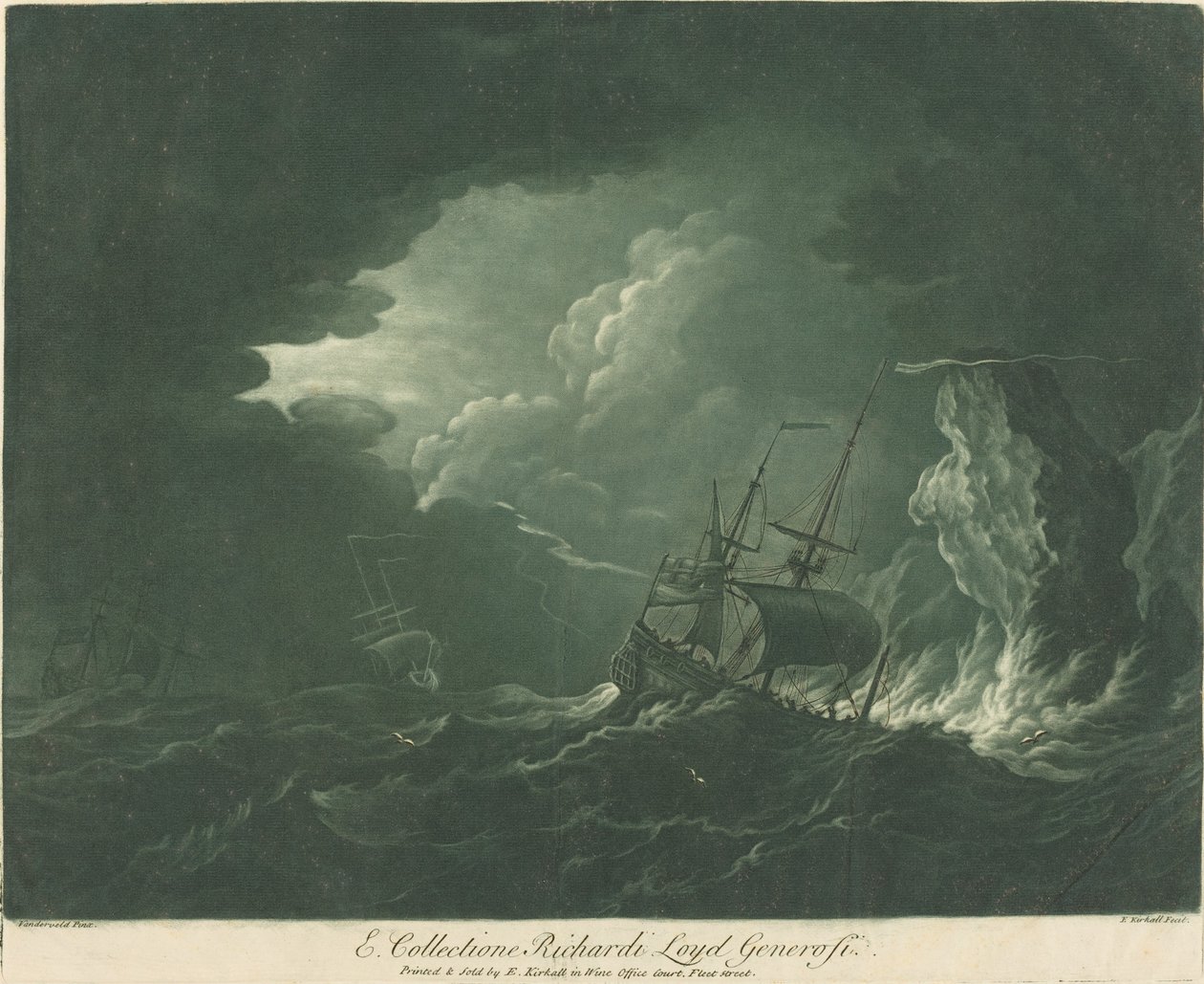 Fraktscen från samlingen av Richard Lloyd av Elisha Kirkall after Willem van de Velde the Elder